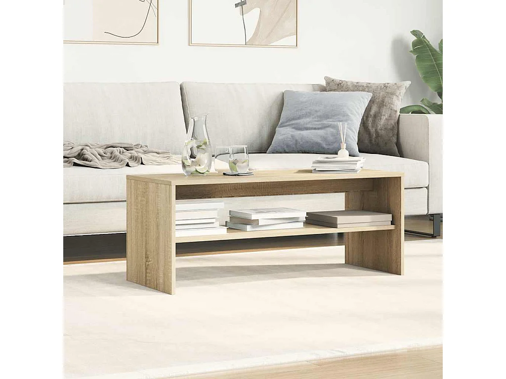 Mueble de TV madera contrachapada color roble 100x40x40cm