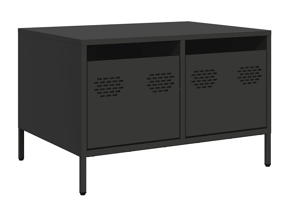 Mobile TV Nero 68x50x43,5 cm in Acciaio Laminato a Freddo