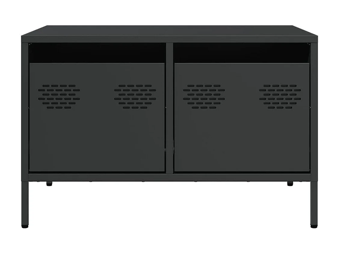 Mobile TV Nero 68x50x43,5 cm in Acciaio Laminato a Freddo