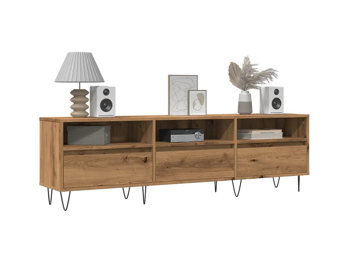Meuble TV vieux bois 150x30x44,5 cm bois d'ingénierie