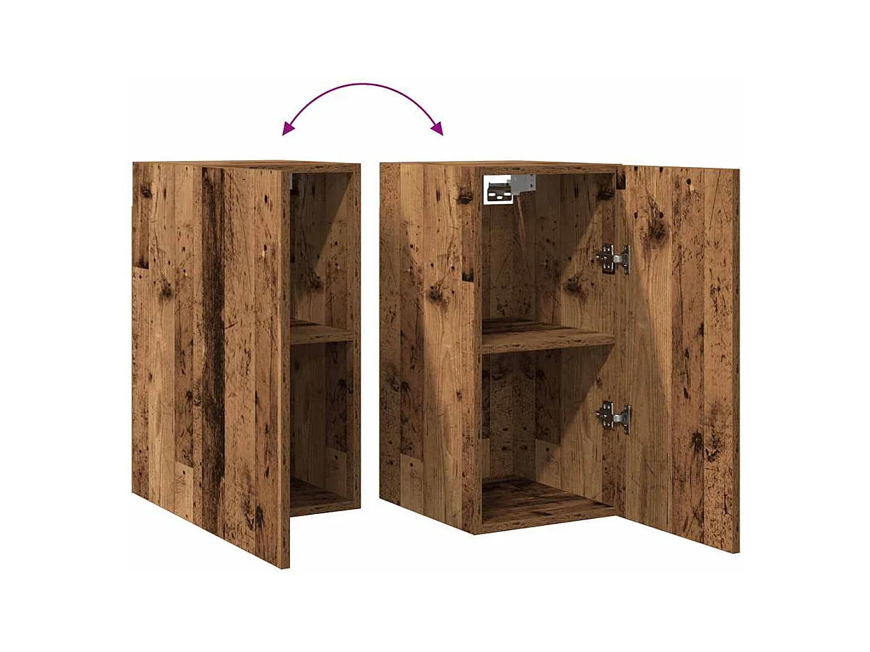 Tv-meubel 30,5x30x60 cm bewerkt hout oud houtkleurig