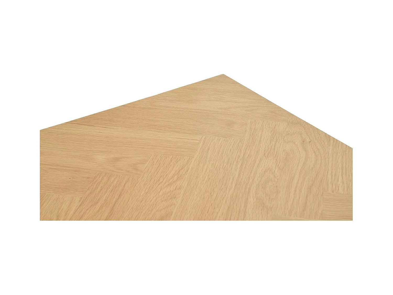 Table basse bois rectangulaire - placage chêne chevrons, pieds noirs GRAZ