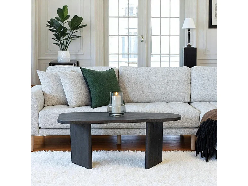 Table basse design - pieds larges, effet chêne brun TARTU