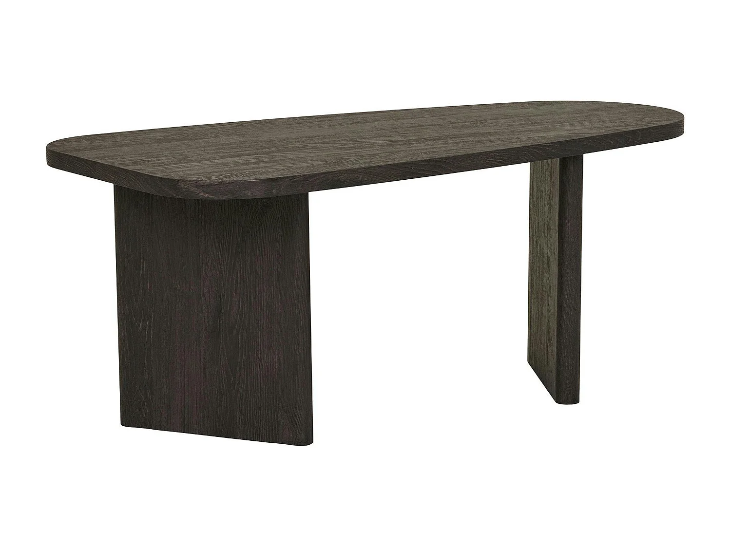 Table basse design - pieds larges, effet chêne brun TARTU