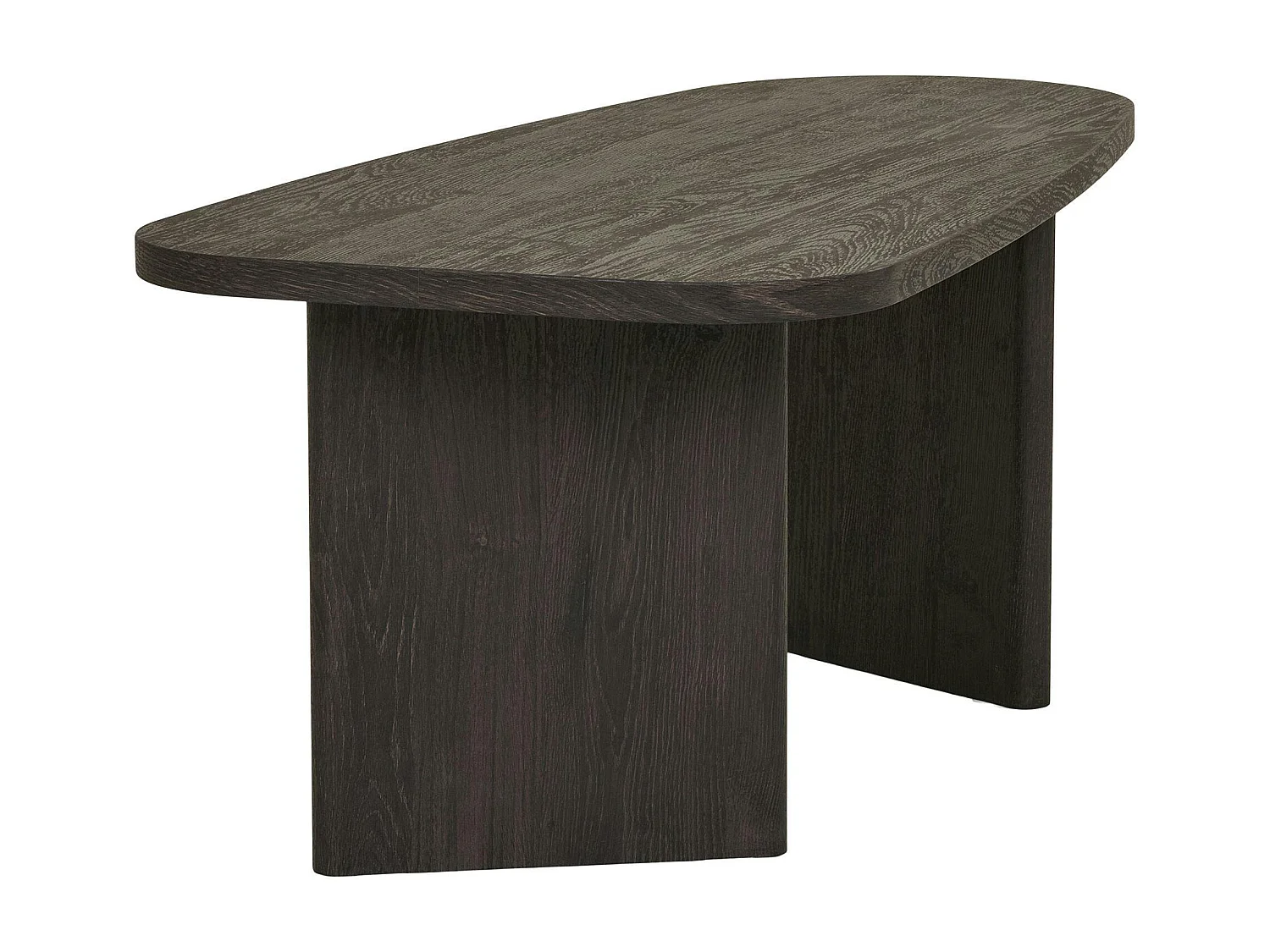 Table basse design - pieds larges, effet chêne brun TARTU