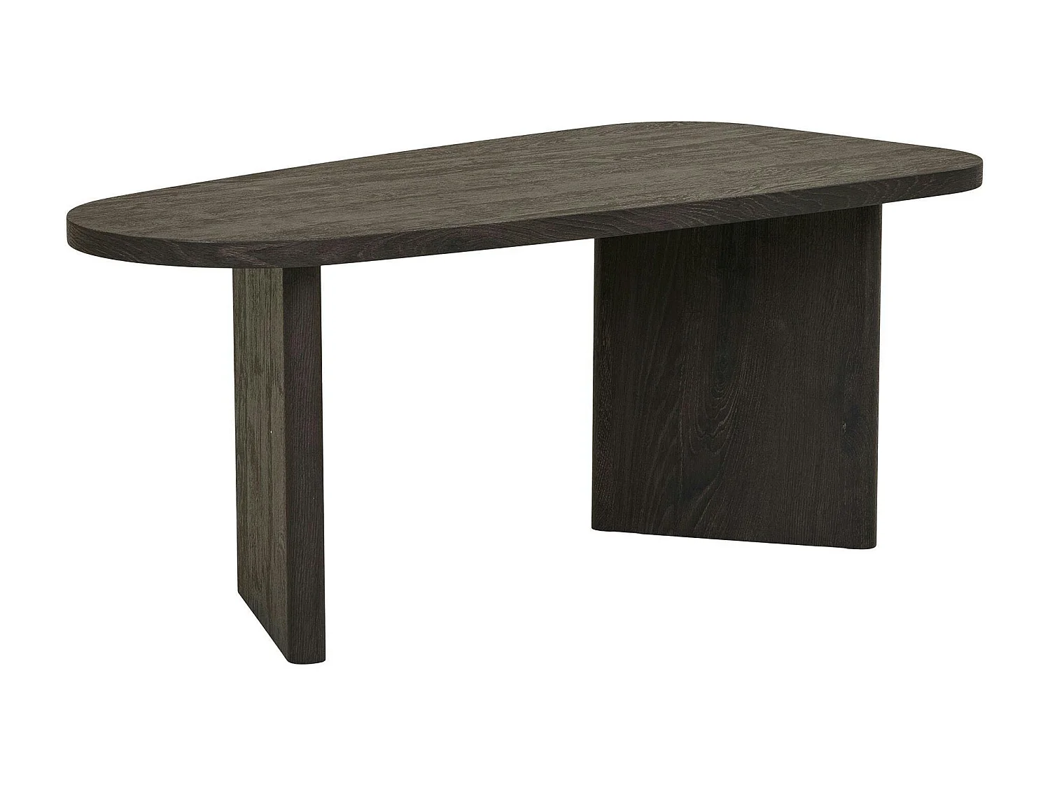 Table basse design - pieds larges, effet chêne brun TARTU