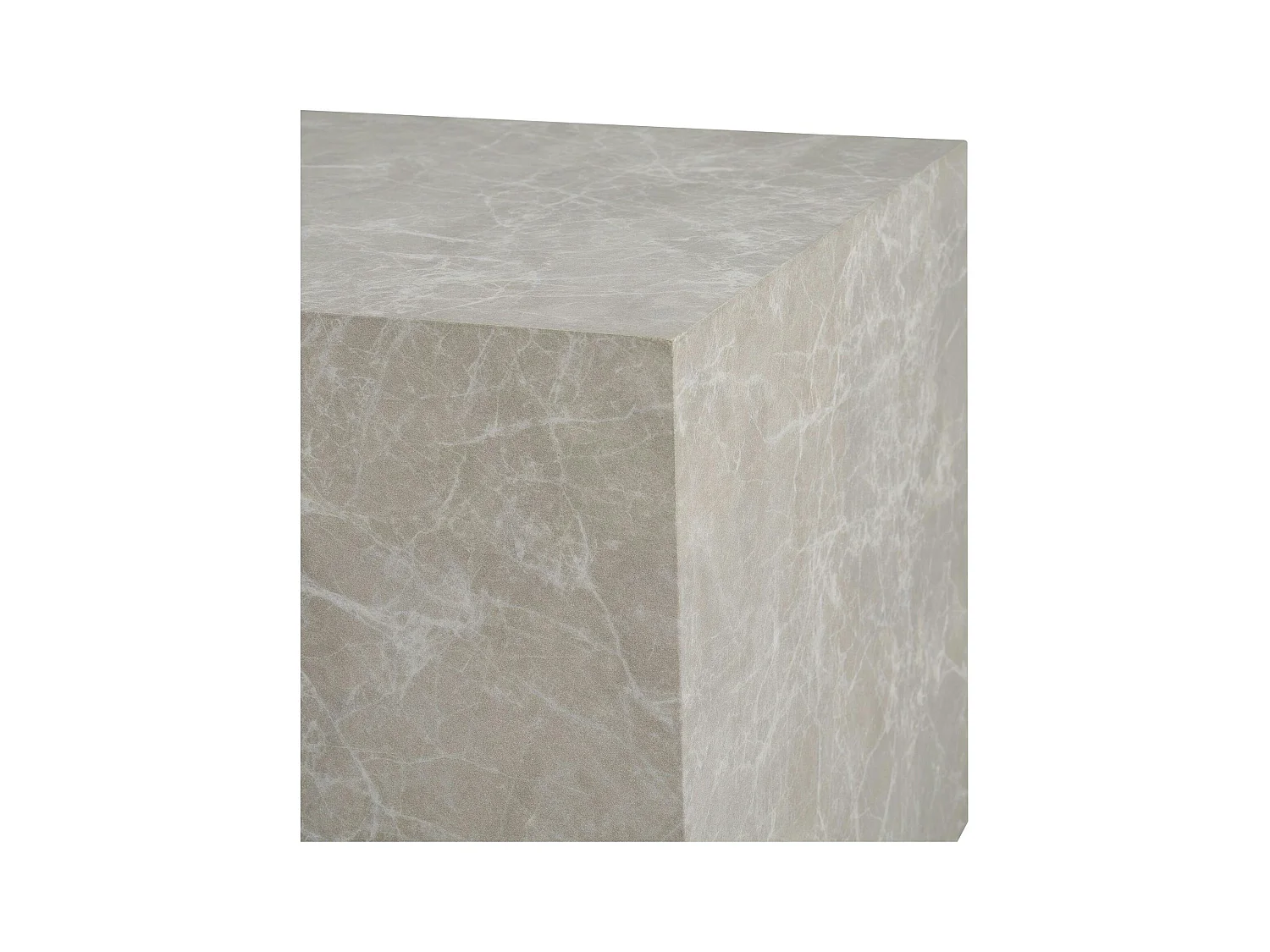 Table basse effet marbre beige - set de 2 cubes design TRINITE