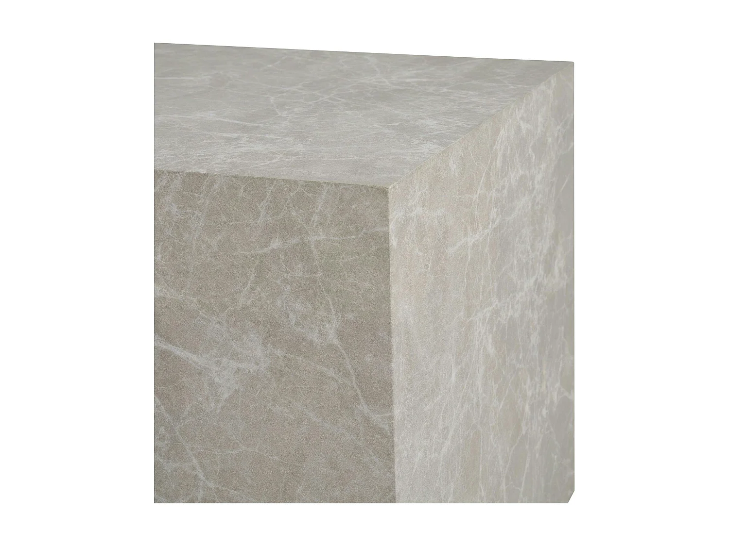 Table basse effet marbre beige - set de 2 cubes design TRINITE