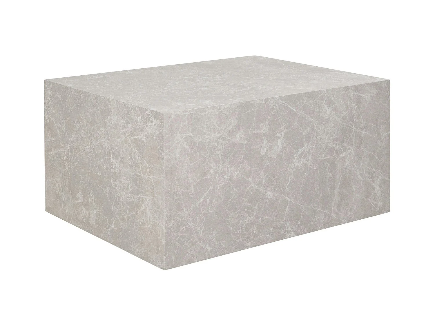 Table basse rectangulaire - effet marbre beige, style contemporain TRINITE