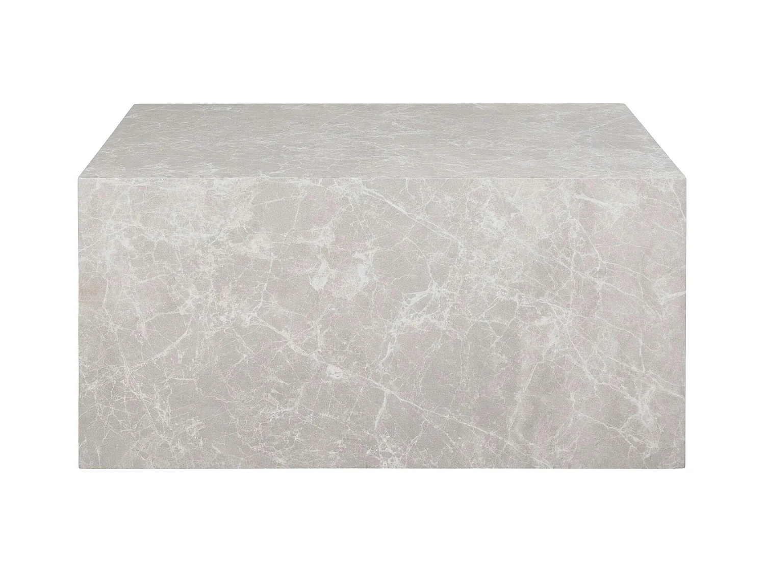 Table basse rectangulaire - effet marbre beige, style contemporain TRINITE