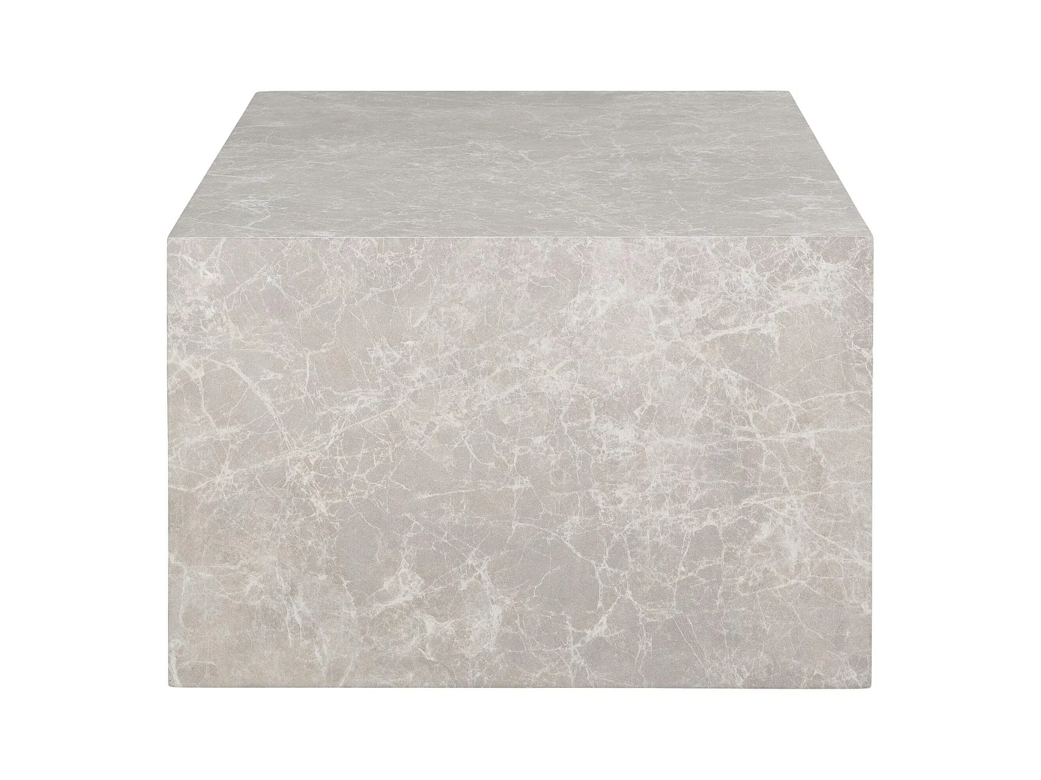 Table basse rectangulaire - effet marbre beige, style contemporain TRINITE