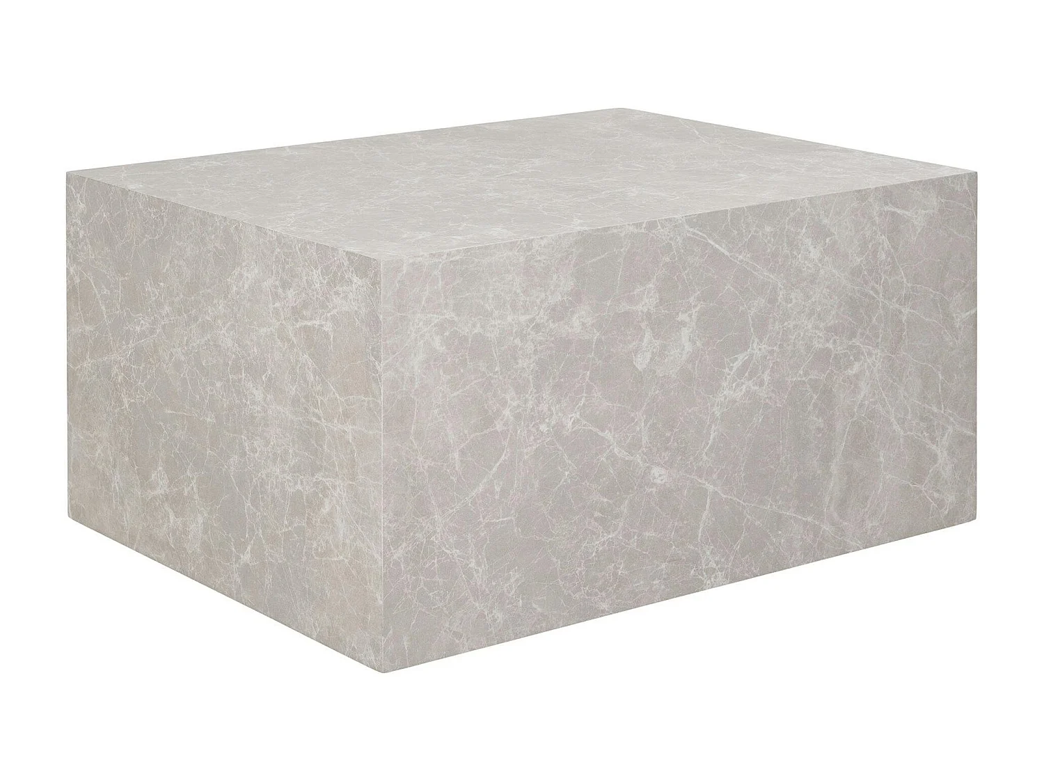 Table basse rectangulaire - effet marbre beige, style contemporain TRINITE