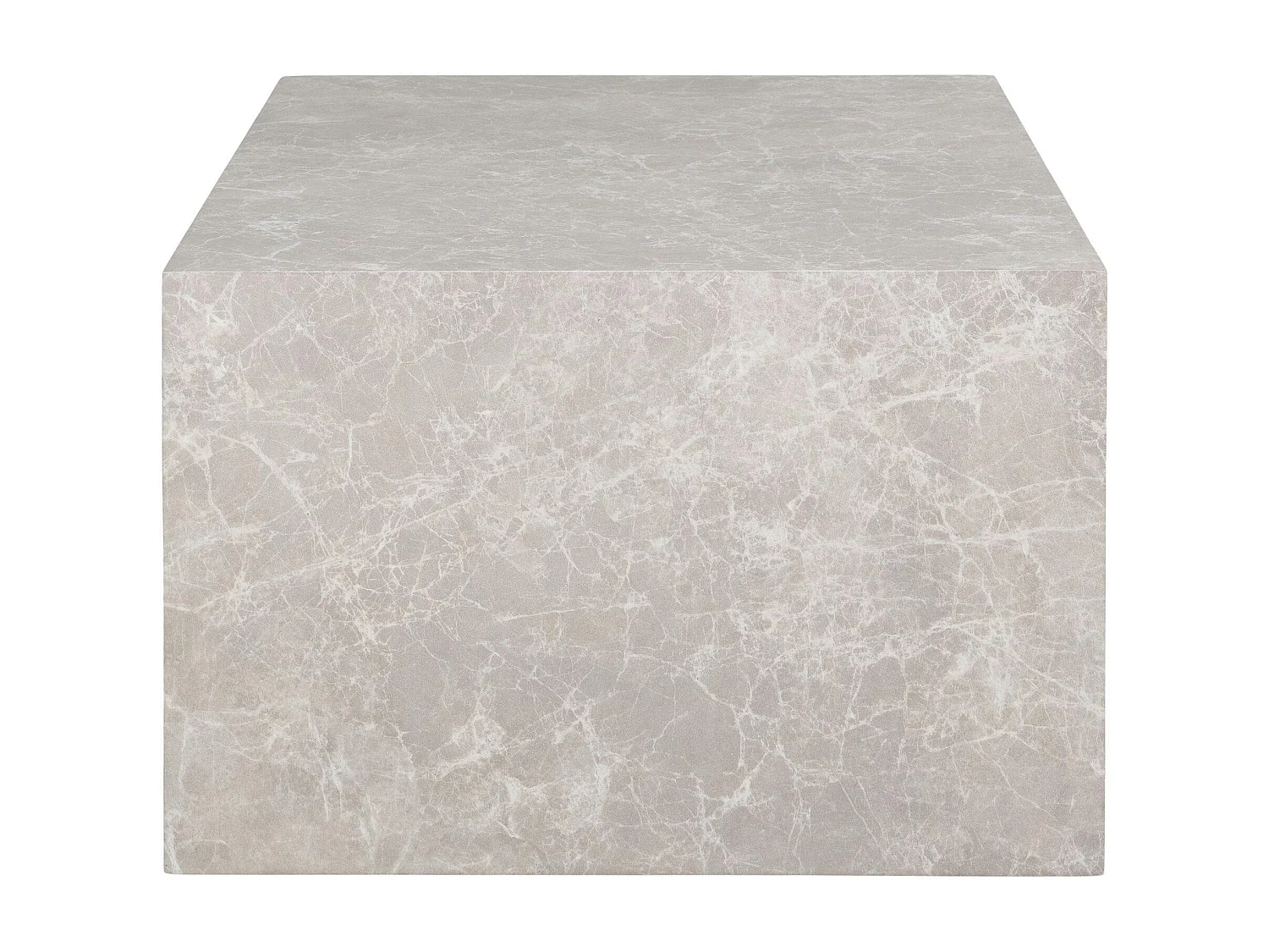 Table basse rectangulaire - effet marbre beige, style contemporain TRINITE