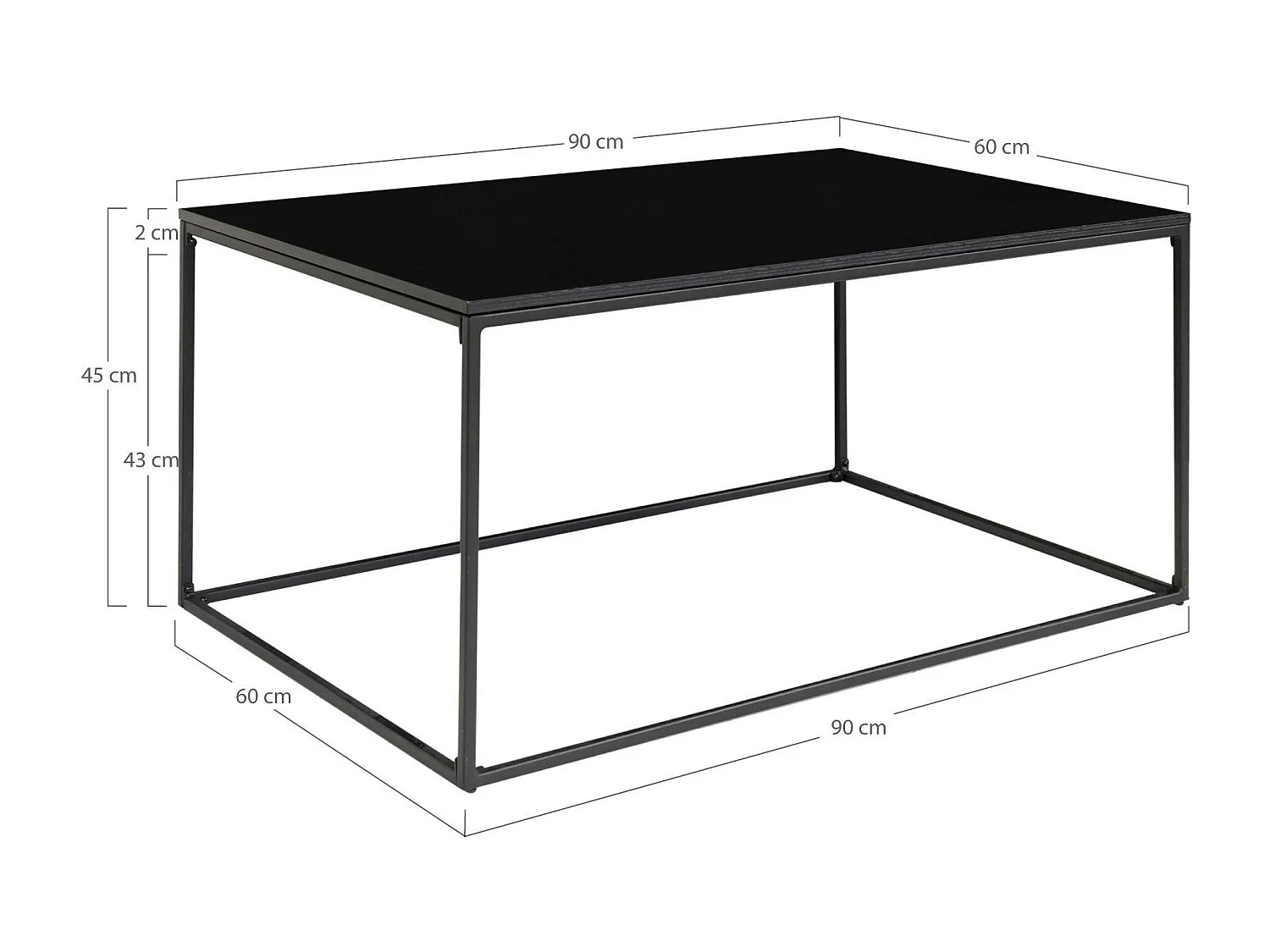 Table basse rectangulaire noire - design minimaliste TALLINN
