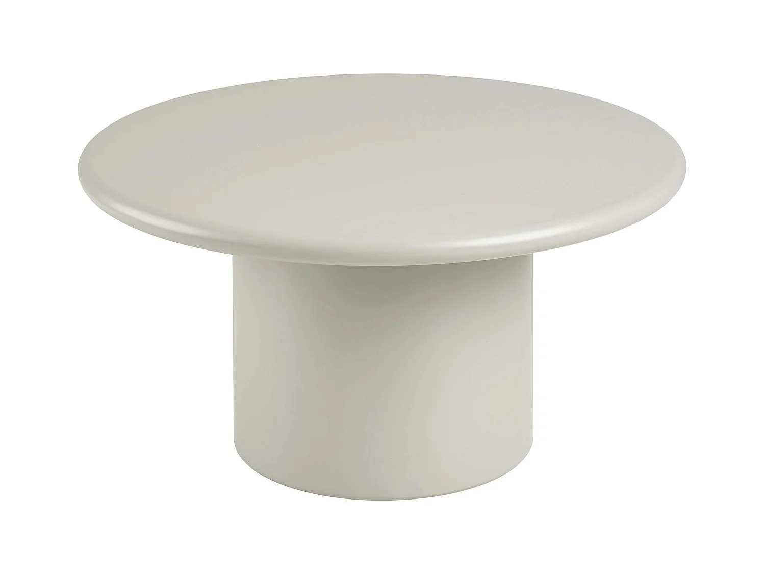 Table basse ronde sable - design minimaliste, pied cylindrique ALBERTA