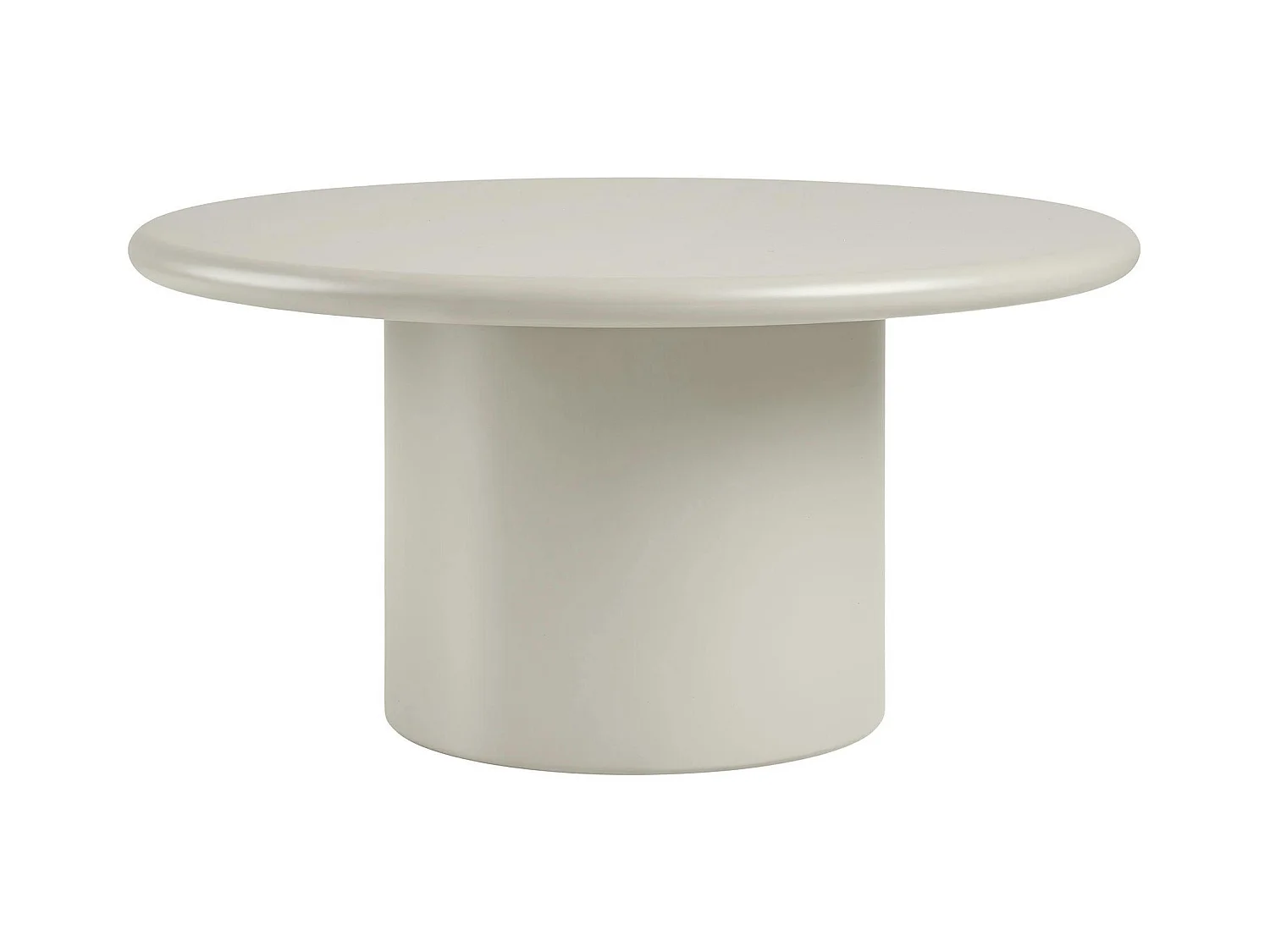 Table basse ronde sable - design minimaliste, pied cylindrique ALBERTA