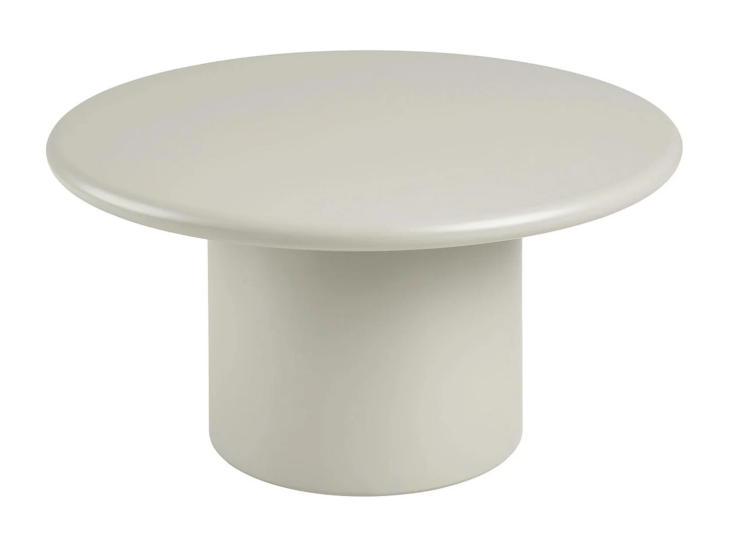 Table basse ronde sable - design minimaliste, pied cylindrique ALBERTA