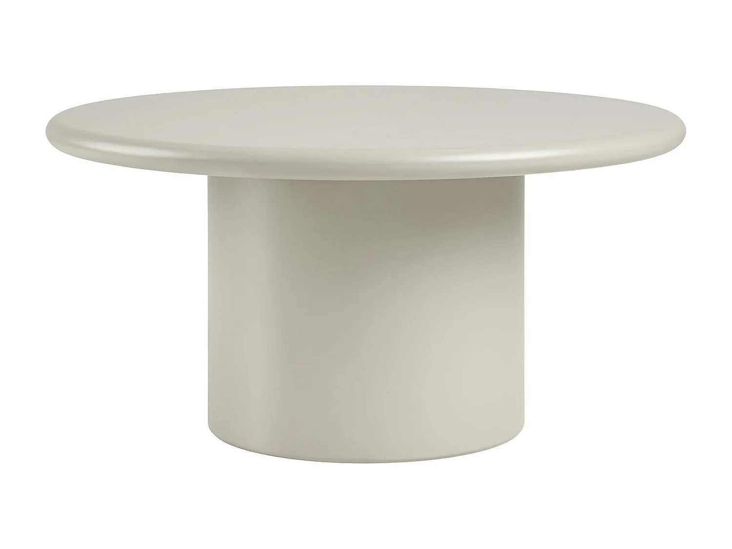 Table basse ronde sable - design minimaliste, pied cylindrique ALBERTA