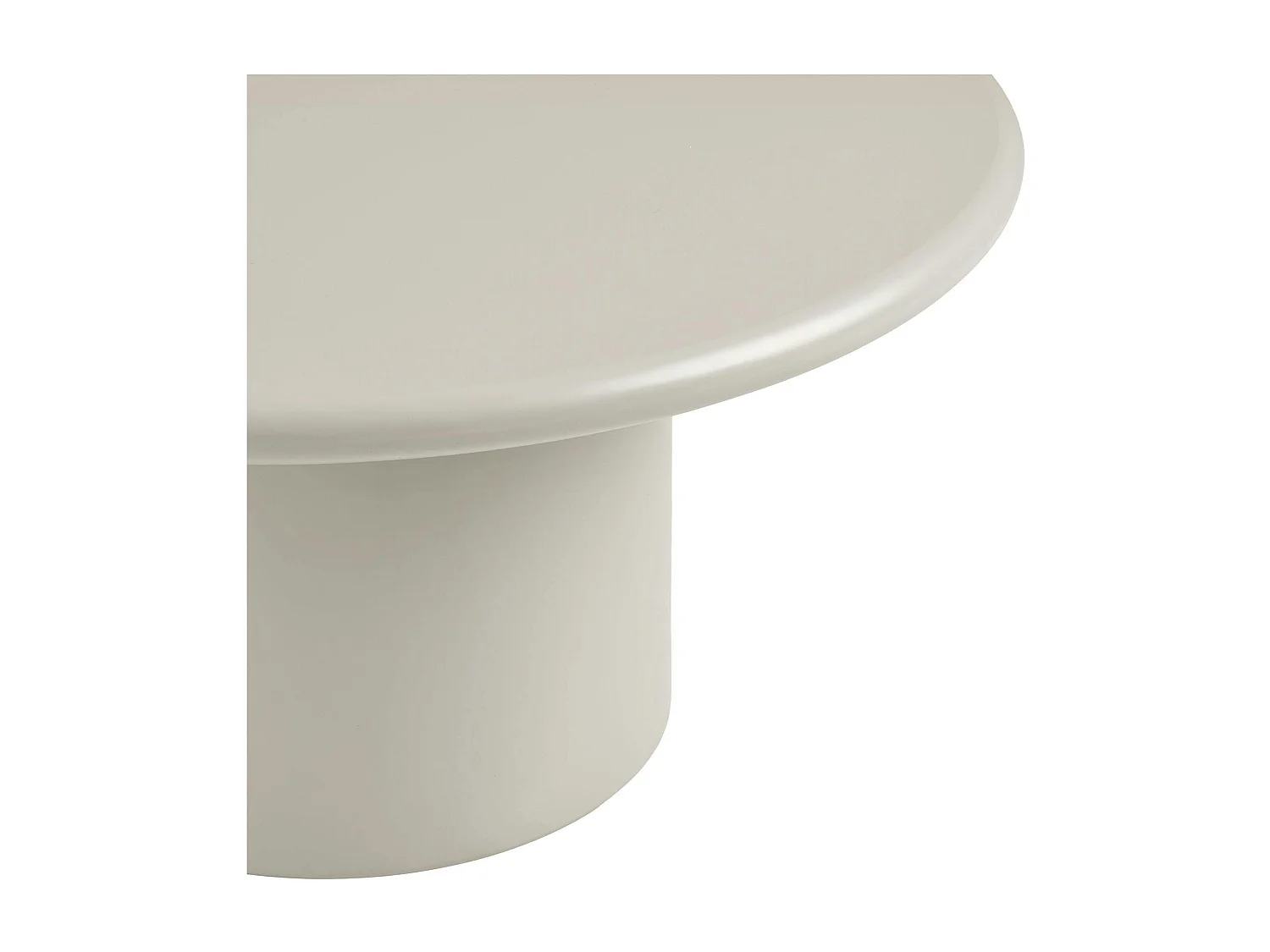 Table basse ronde sable - design minimaliste, pied cylindrique ALBERTA