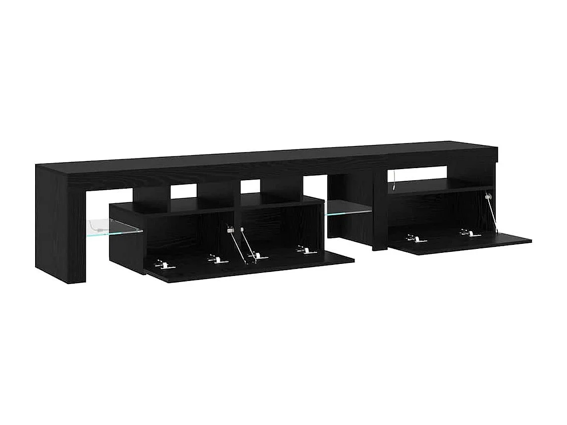 Mobile TV 2 pcs Rovere Nero 260 x 37 x 40 cm Legno multistrato