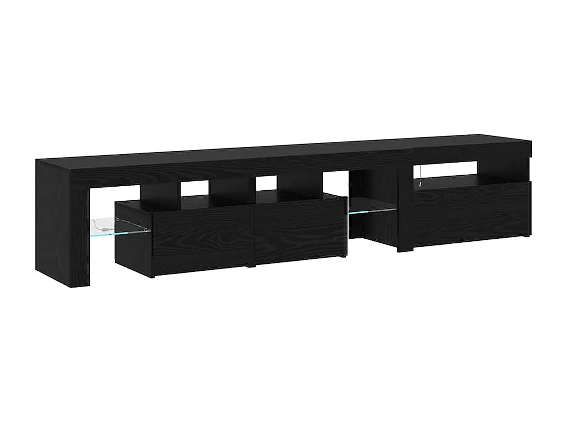 Mobile TV 2 pcs Rovere Nero 260 x 37 x 40 cm Legno multistrato