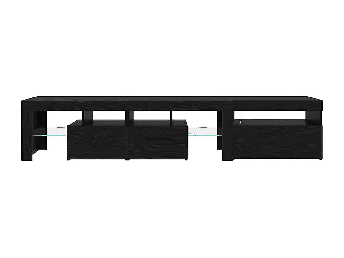 TV-kast 2 pcs Zwart Eiken 260 x 37 x 40 cm Bewerkt hout