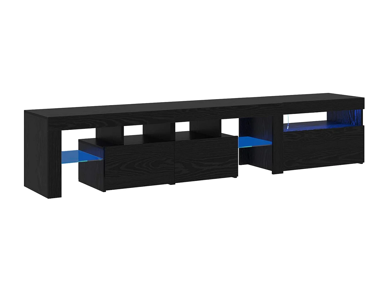 Meuble TV 2 pcs Chêne noir 200 x 36,5 x 40 cm Bois d'ingénierie