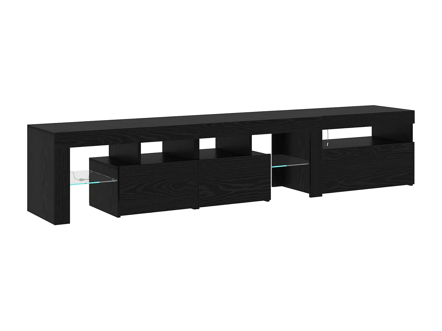 Meuble TV 2 pcs Chêne noir 200 x 36,5 x 40 cm Bois d'ingénierie