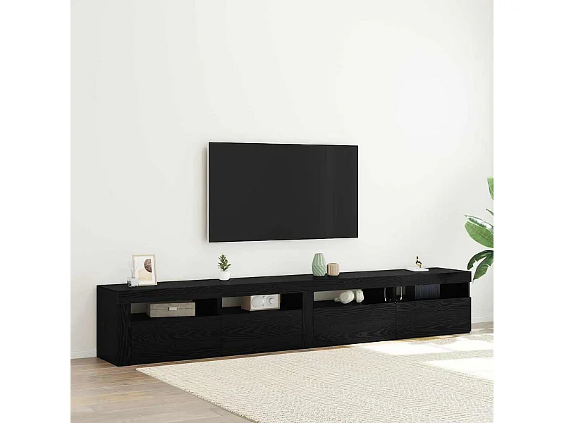 Conjunto de móvel de TV 3 pcs Carvalho Preto 240 x 35 x 40 cm