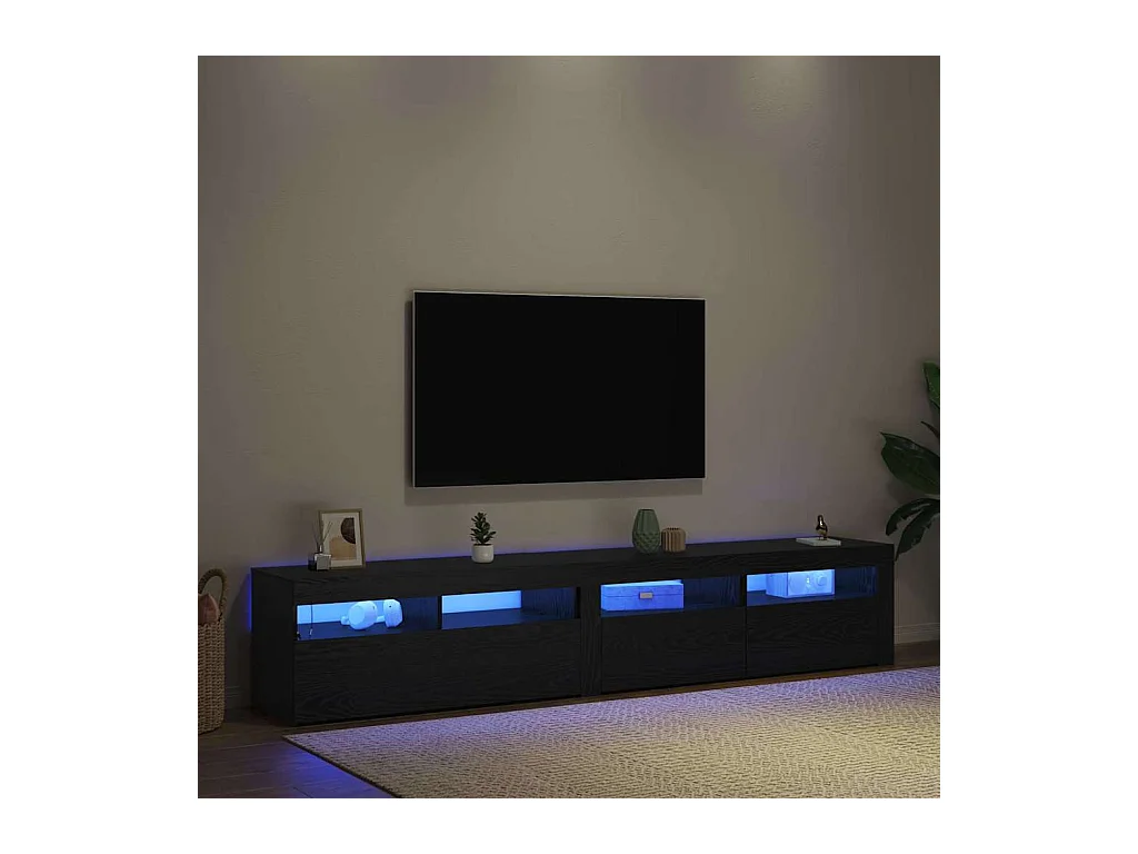 Racks de TV 2 pcs Carvalho preto 210 x 35 x 40 cm