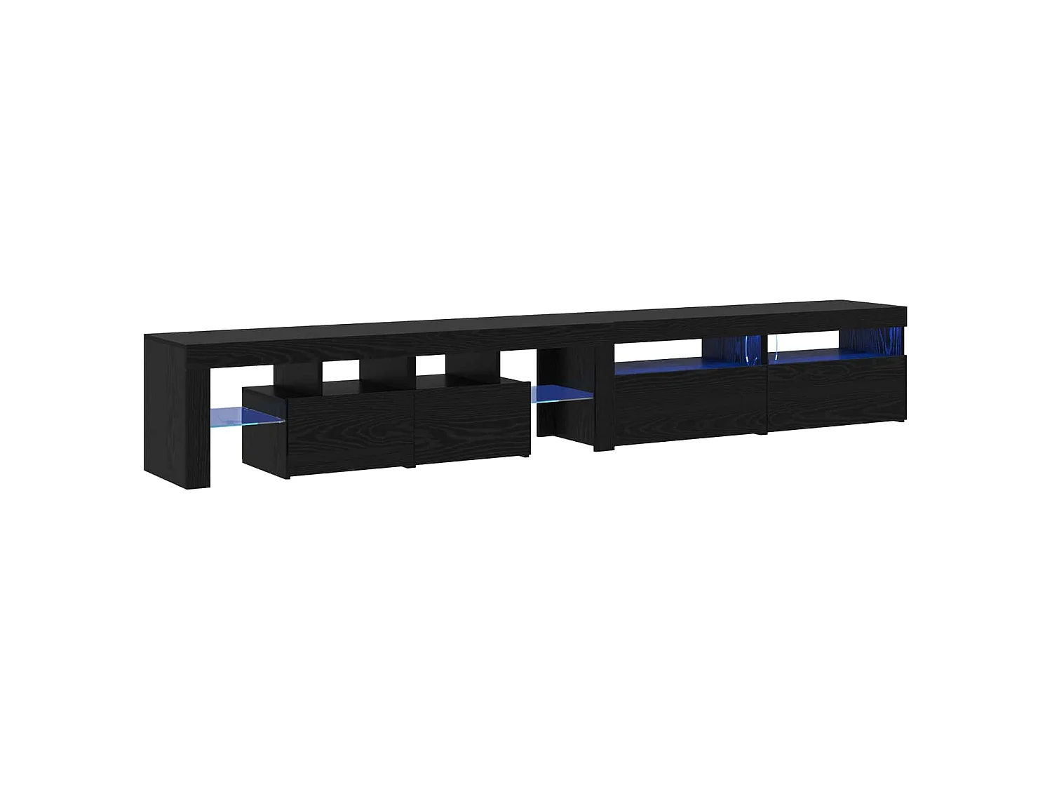 TV-Schränk mit LED 3 pcs Schwarz Eichen-Optik 260 x 37 x 40 cm