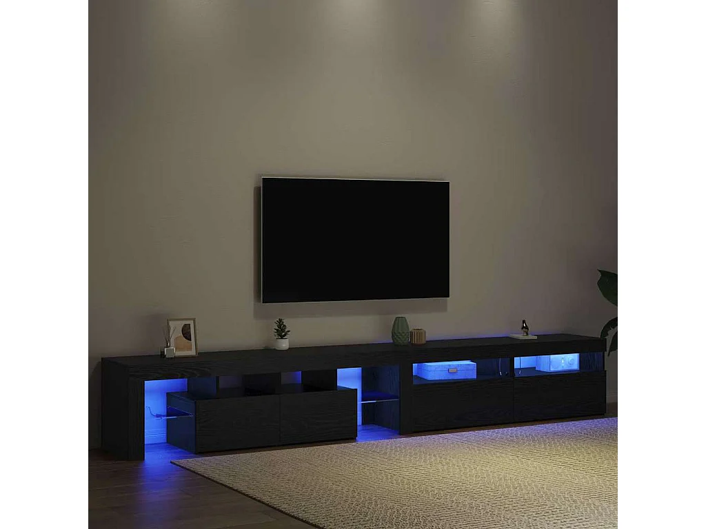 TV-Schränk mit LED 3 pcs Schwarz Eichen-Optik 260 x 37 x 40 cm