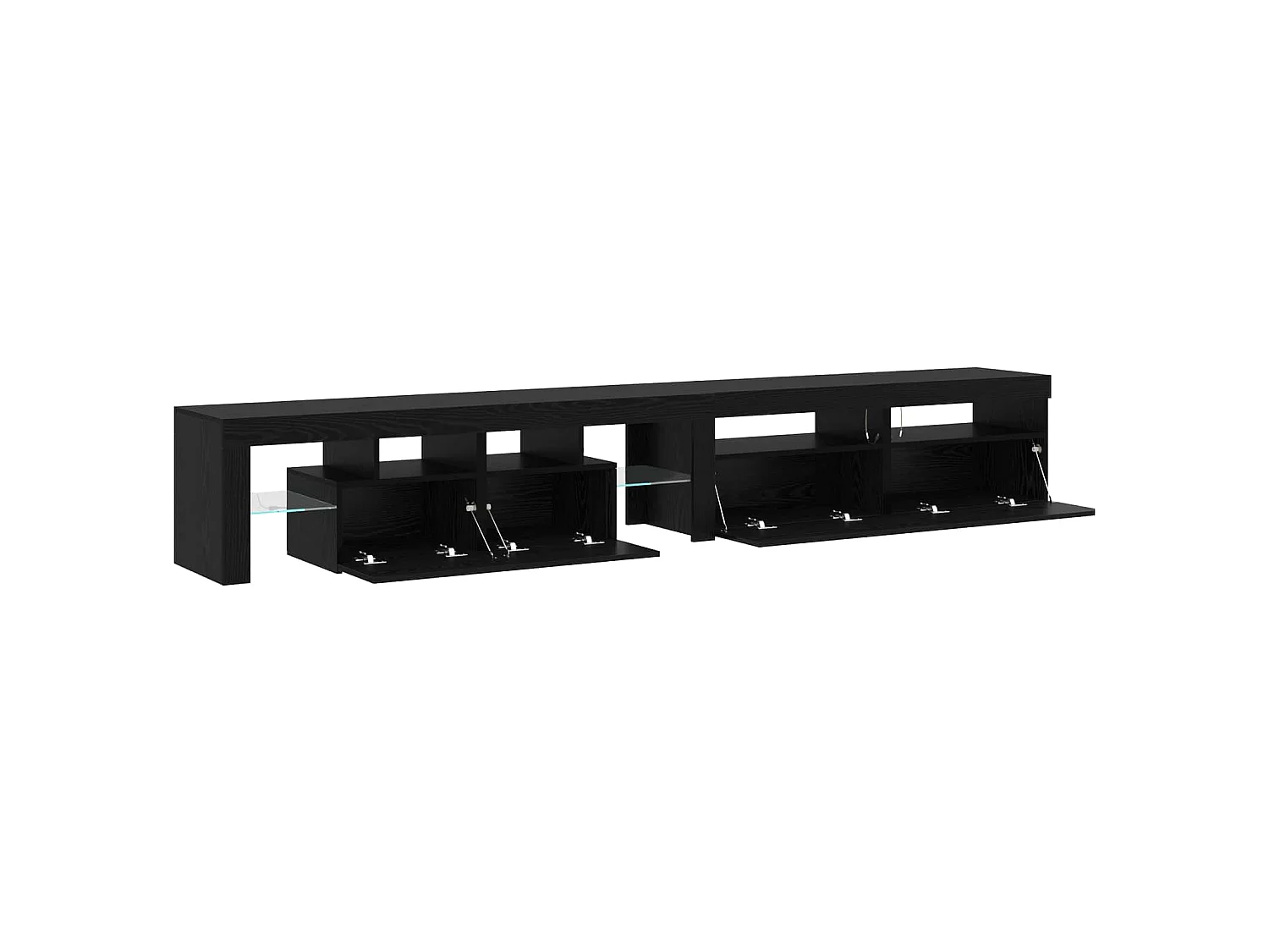 TV-Schränk mit LED 3 pcs Schwarz Eichen-Optik 260 x 37 x 40 cm