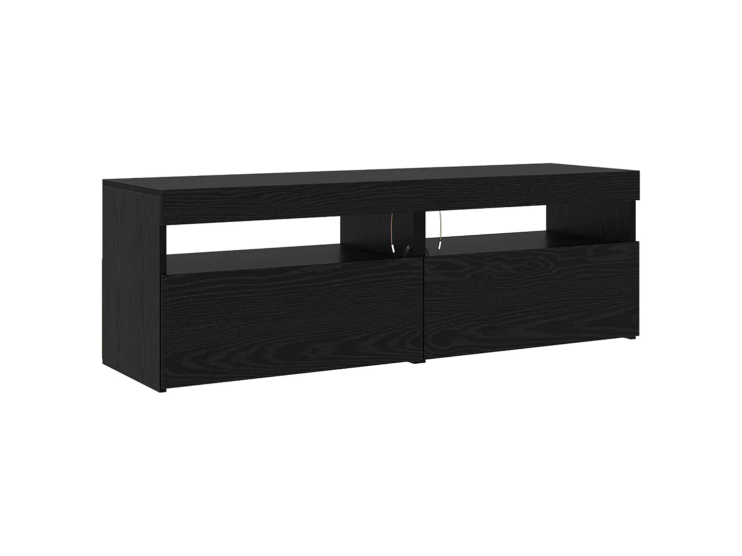 TV-Schränk mit LED 3 pcs Schwarz Eichen-Optik 260 x 37 x 40 cm