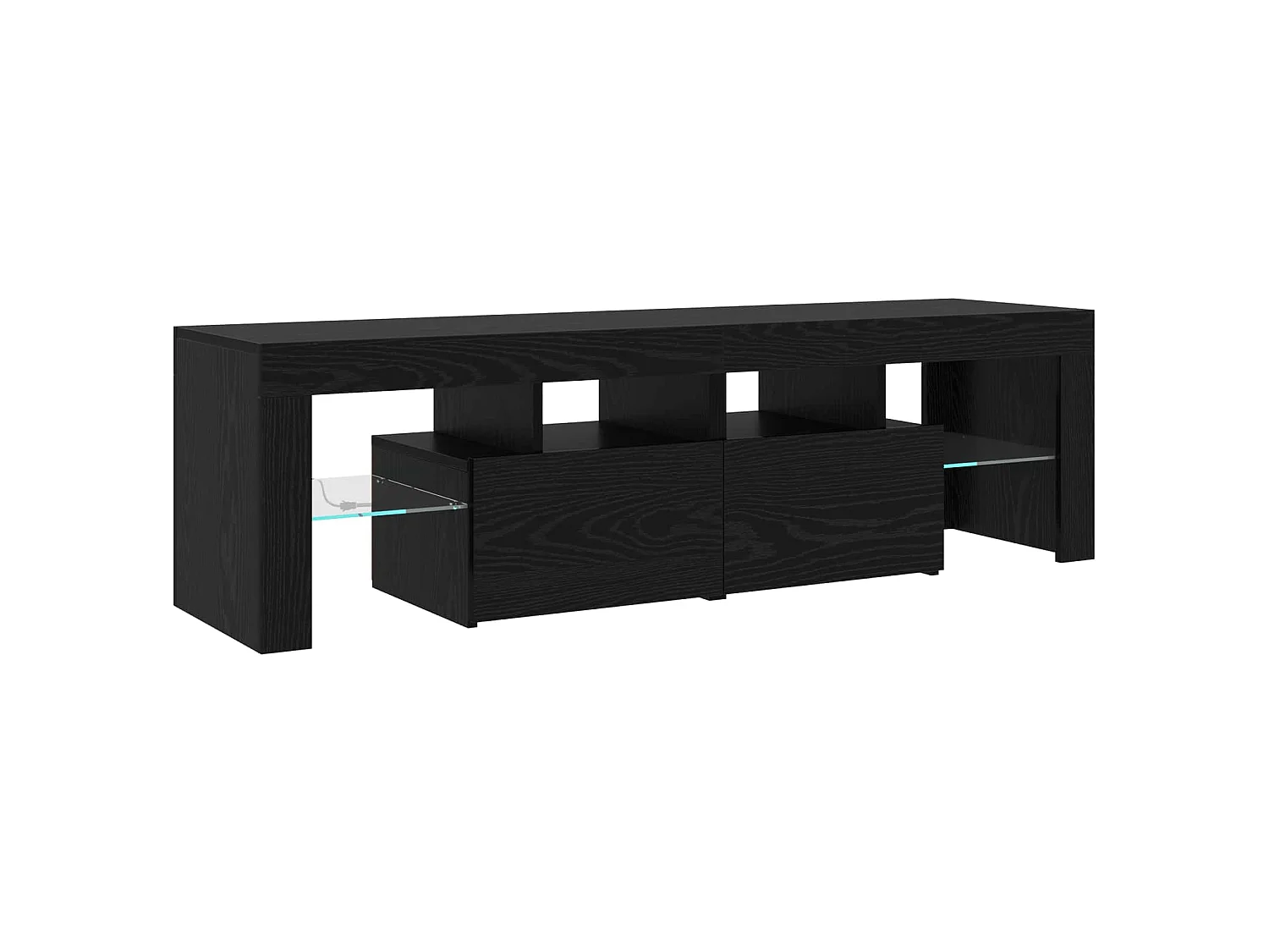 TV-Schränk mit LED 3 pcs Schwarz Eichen-Optik 260 x 37 x 40 cm