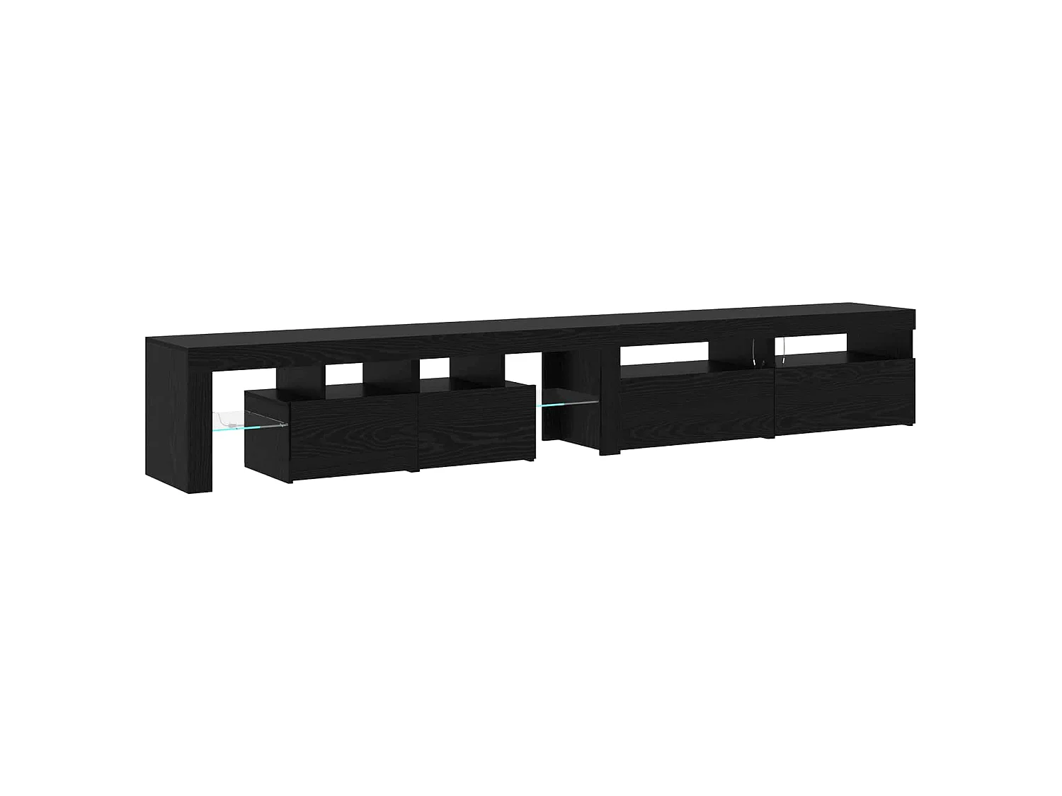 TV-Schränk mit LED 3 pcs Schwarz Eichen-Optik 260 x 37 x 40 cm