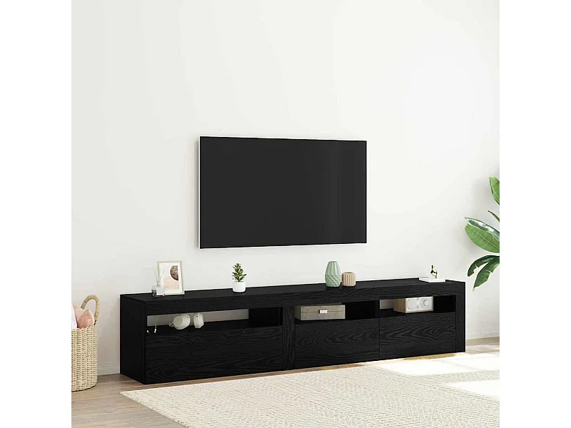 Meubles TV 2 pcs Chêne noir 195 x 35 x 40 cm Bois d'ingénierie