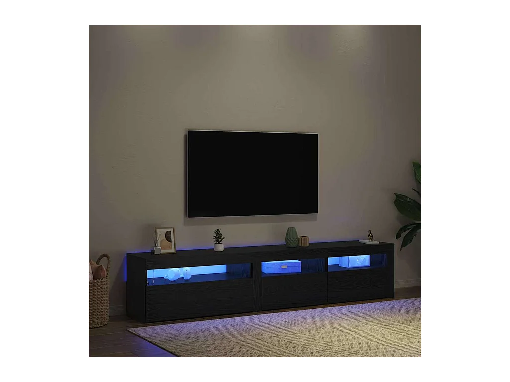 Meubles TV 2 pcs Chêne noir 195 x 35 x 40 cm Bois d'ingénierie
