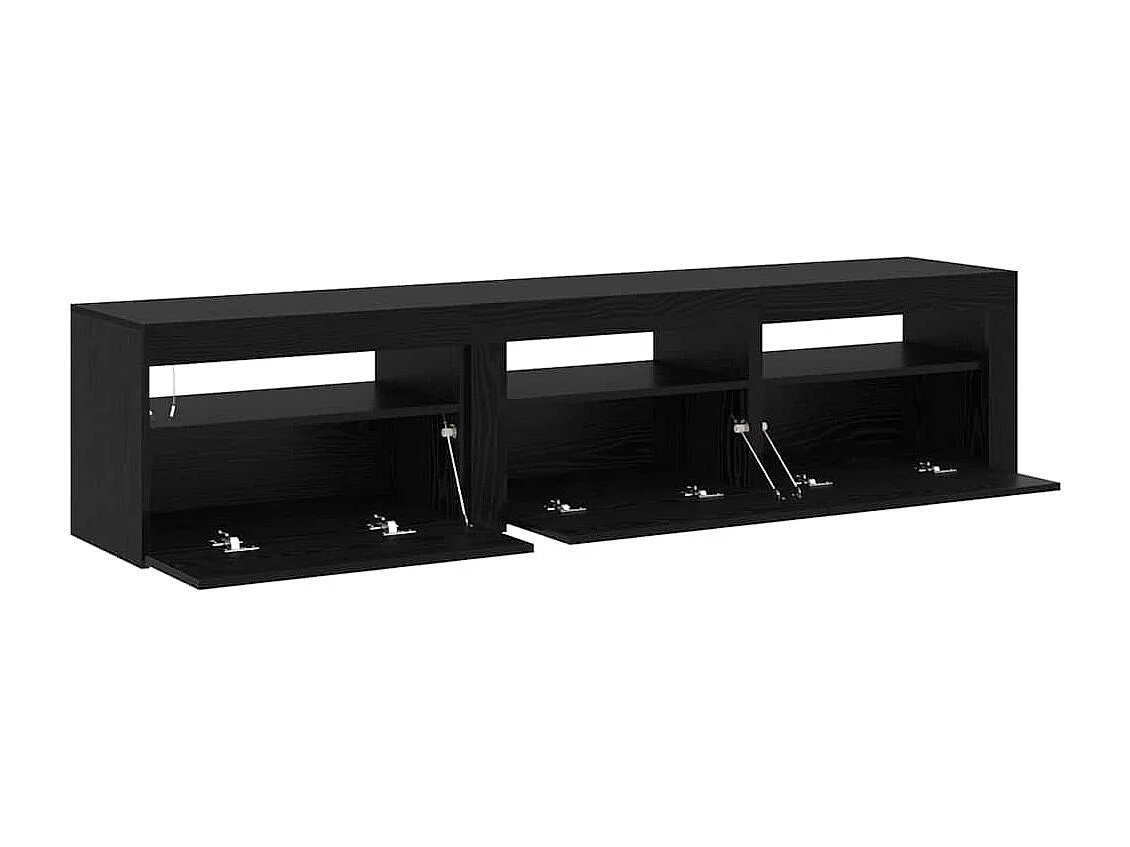 TV-kast 2 pcs Zwart Eiken 180 x 35 x 40 cm Bewerkt hout