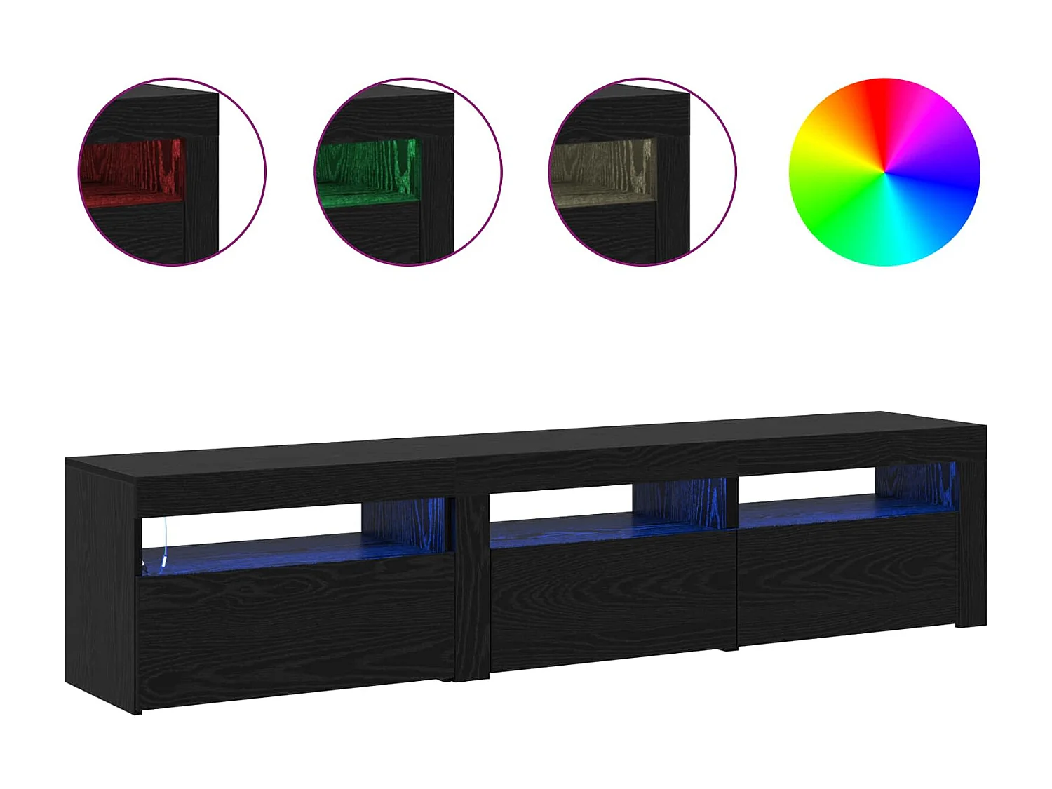 Meuble TV 2 pcs Chêne noir 180 x 35 x 40 cm Bois d'ingénierie