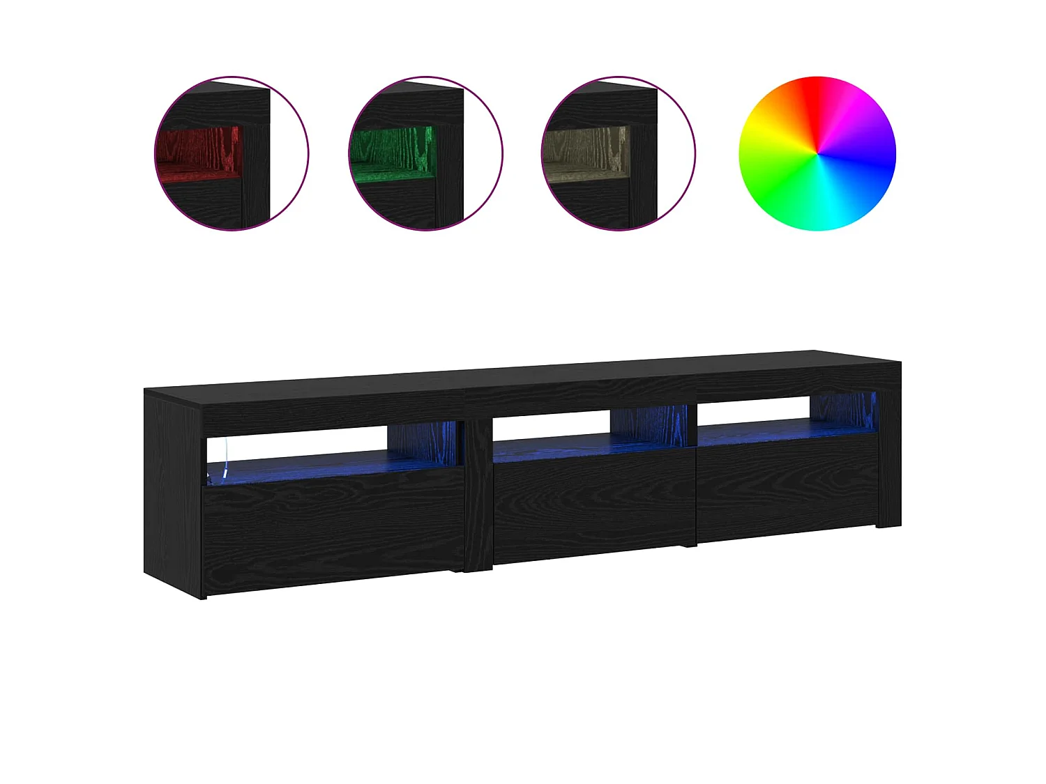 Meuble TV 2 pcs Chêne noir 180 x 35 x 40 cm Bois d'ingénierie