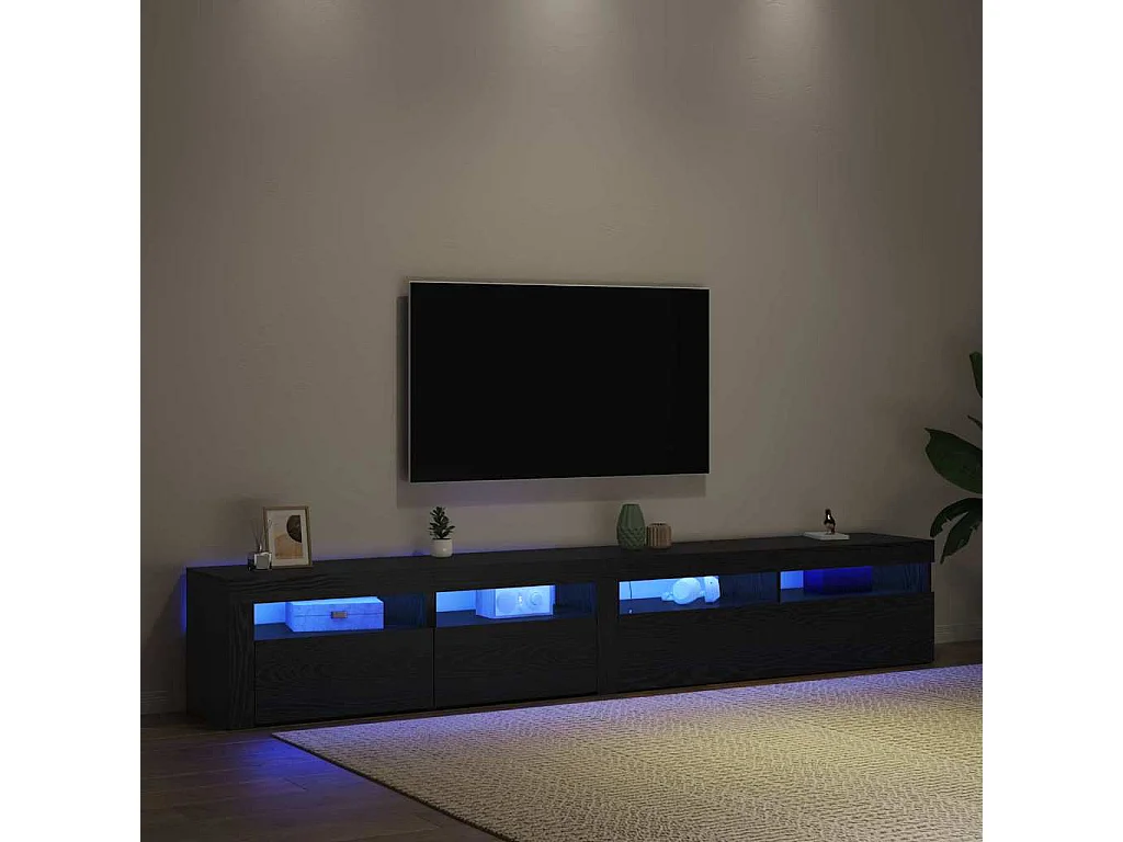 Meuble TV 2 pcs Chêne noir 240 x 35 x 40 cm Bois d'ingénierie