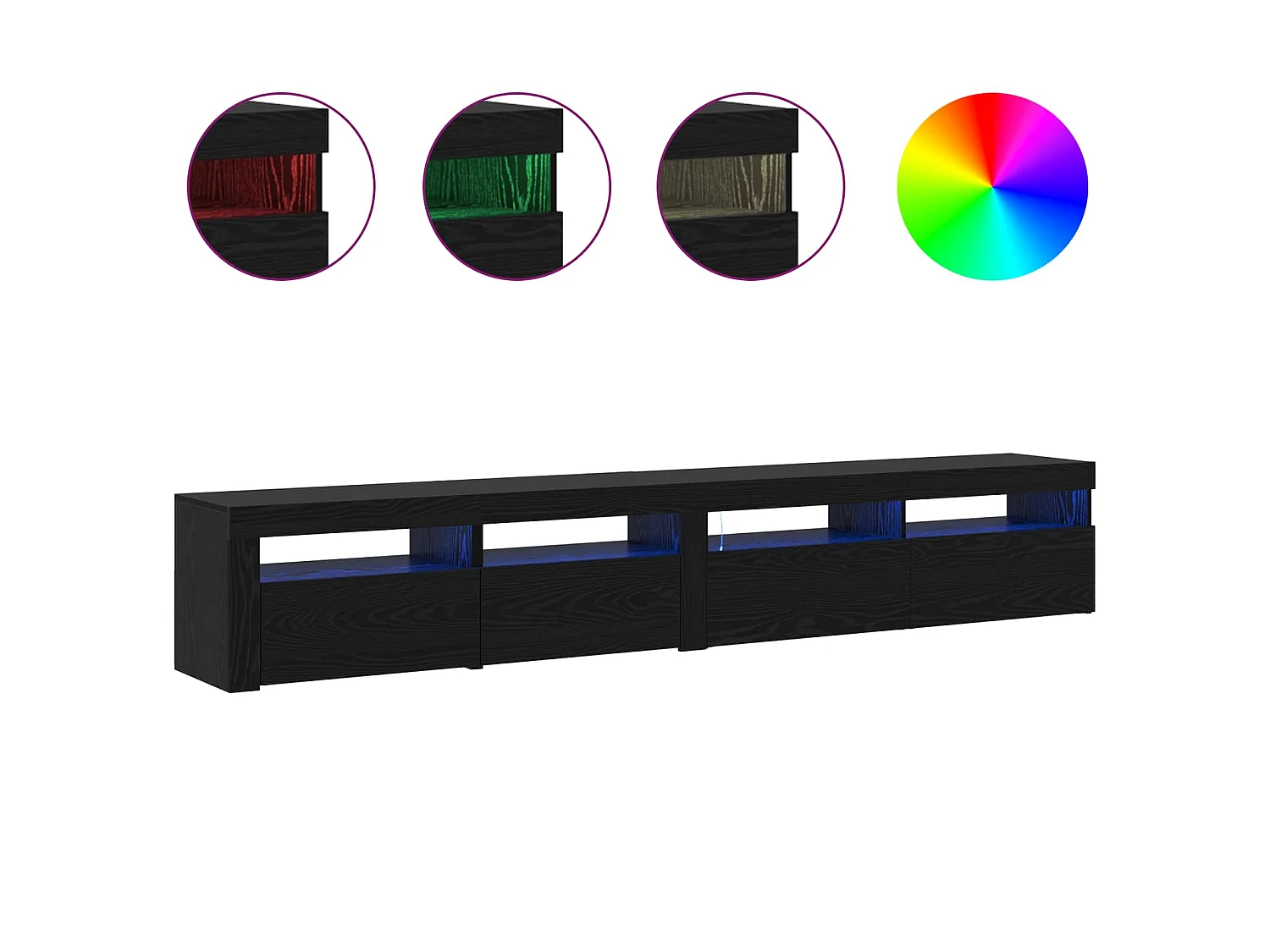 Meuble TV 2 pcs Chêne noir 240 x 35 x 40 cm Bois d'ingénierie