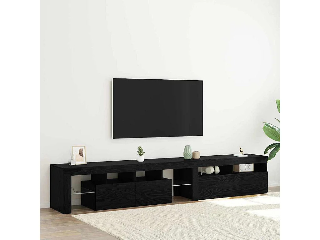 Meuble TV 2 pcs Chêne noir 290 x 37 x 40 cm Bois d'ingénierie