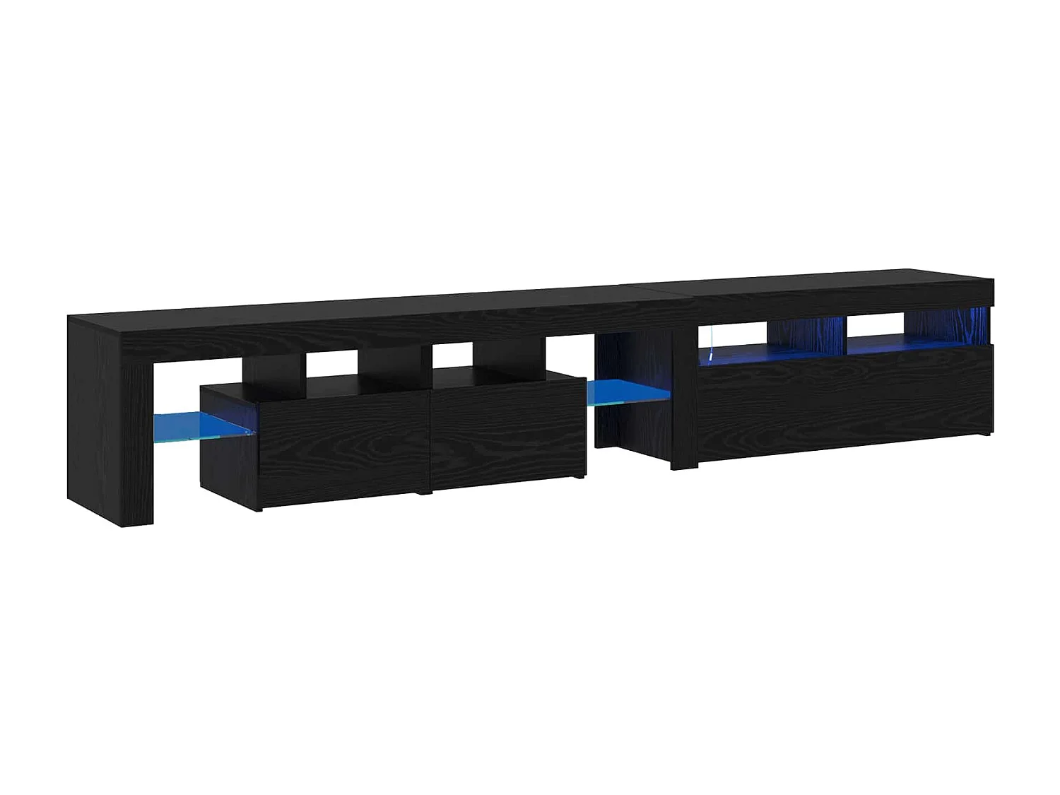 Meuble TV 2 pcs Chêne noir 230 x 36,5 x 40 cm Bois d'ingénierie