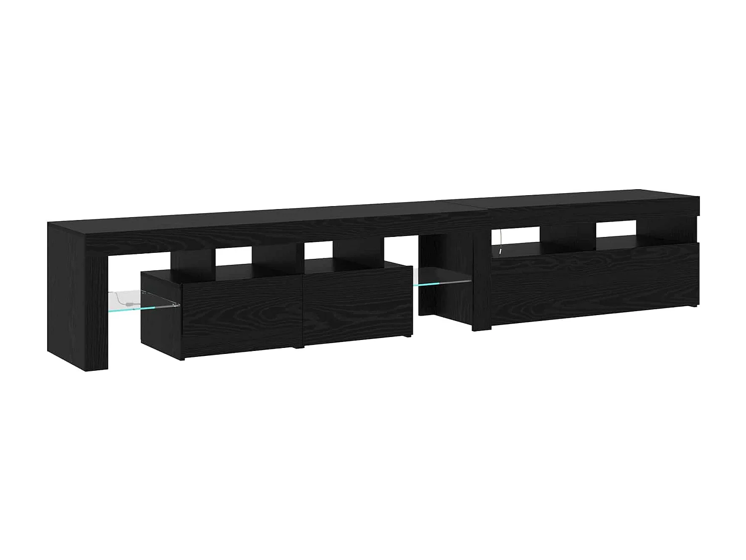 Meuble TV 2 pcs Chêne noir 230 x 36,5 x 40 cm Bois d'ingénierie