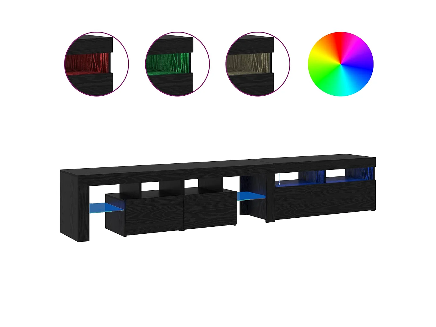 Gabinete para TV 2 pcs Carvalho Preto 230 x 36,5 x 40 cm