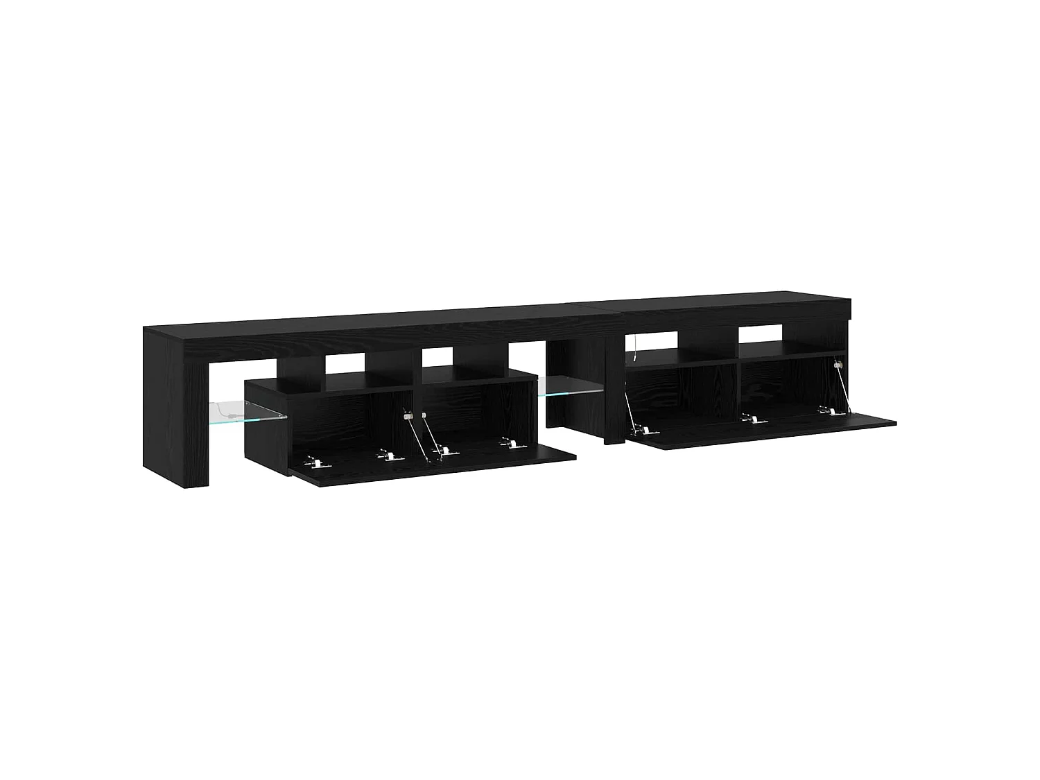 Gabinete para TV 2 pcs Carvalho Preto 230 x 36,5 x 40 cm