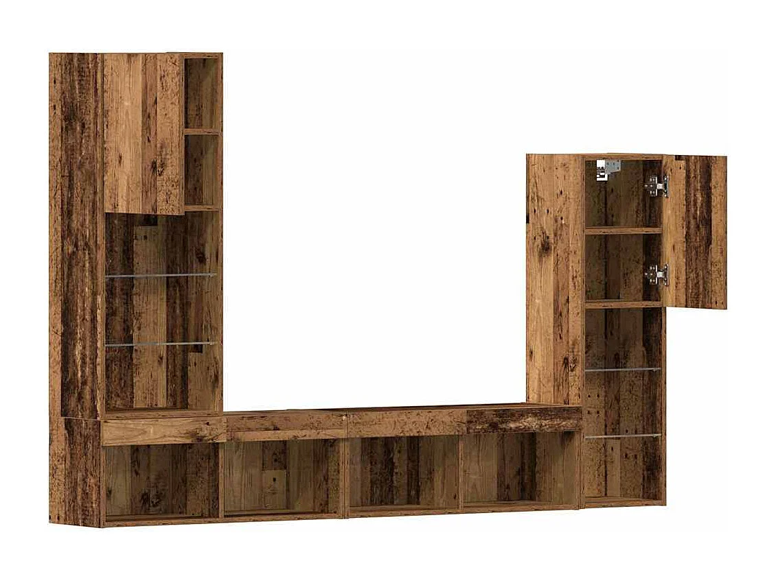 Meuble TV 4 pcs Bois ancien Bois d'ingénierie