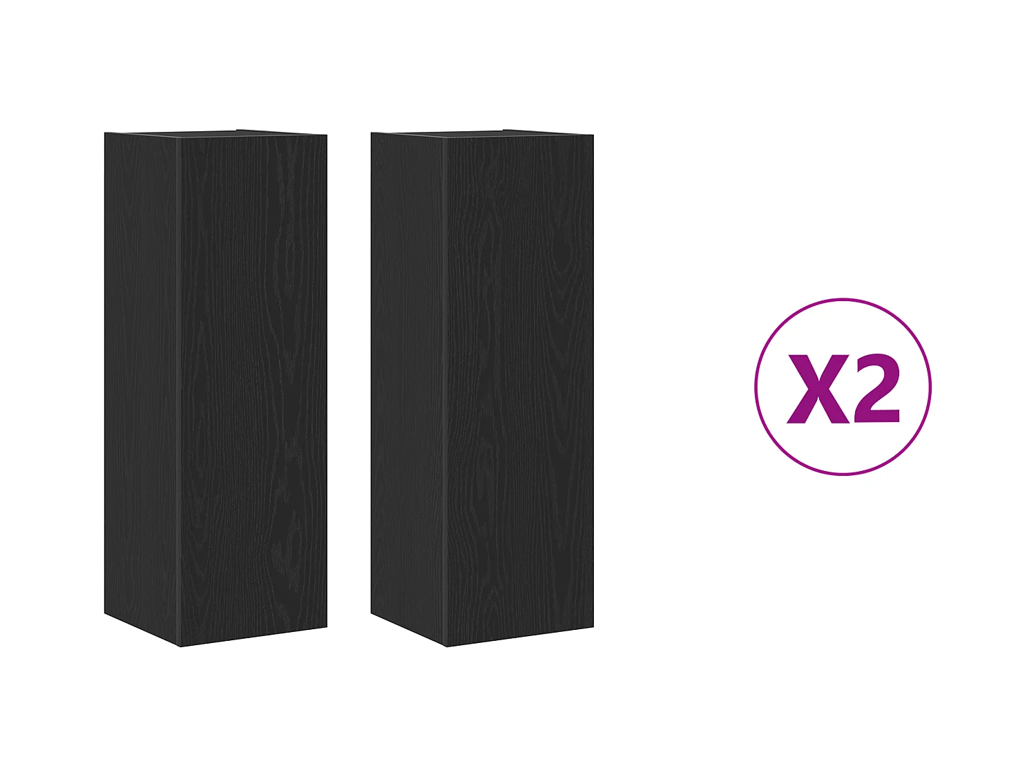 Set de meubles TV 4 pièces Chêne noir 30.5x30x90 cm Bois d'ingénierie, Meubles TV muraux -